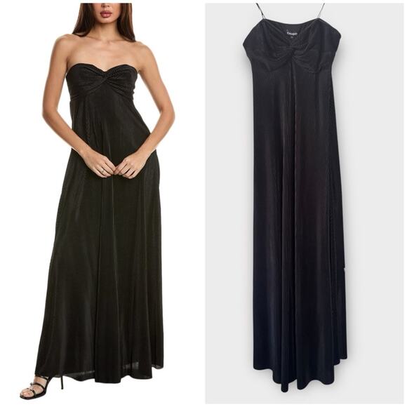 bebe Dresses & Skirts - NEW BEBE PLISSÉ STRAPLESS DRESS IN BLACK, MEDIUM